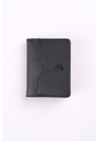 Ancora Leather Hakiki Deri Kartlık-26207 Siyah - Kırmızı