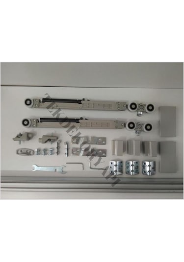 Sürgülü Oda Kapı Mekanizma Çift Frenli Yavaşlatıcılı Sürgü Sistem 3 Metre Ray 2 Tkm Mekanizma