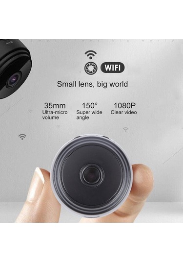 Geeksen A9 Metal Mini Dv: 1080p Wi-fi Ip Spor Kamerası, 150 Görüş Açısı, 60 Dakika Sürekli Kayıt, Siyah