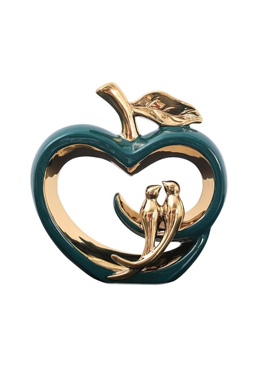 Suntek Modern Seramik Meyve Heykeli Raf Altın Kuşlar Parti El 22.5cmx23cm