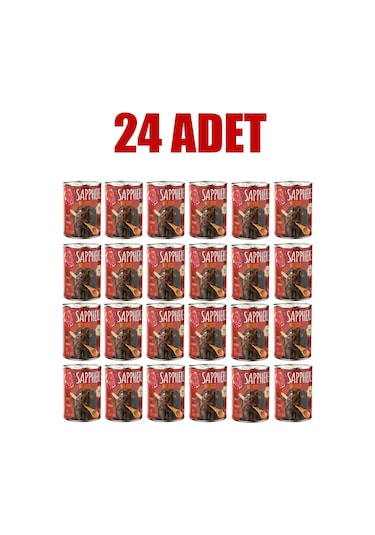 Sapphere Kırmızı Etli Yetişkin Köpek Maması Konserve 400 Gr 24 Adet