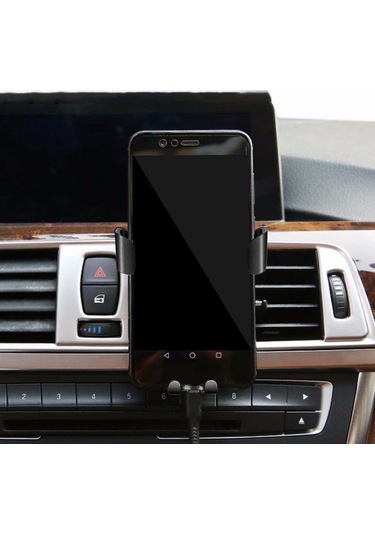 Siyah Yeni Evrensel Yerçekimi Araba Hava Firar Montaj Braketi Cep Telefon Standı Tutucu Beşik Mobil Aksesuarları