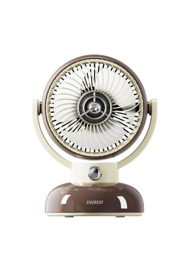 Everest Efn12 Kahve 1200mah 3 Hız Kademe Led Işıklı Retro Masaüstü Usb Fan 1 Adet