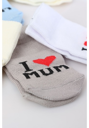 Pamuklu 6'lı Yenidoğan Erkek Bebek Çorap Mum Mavi