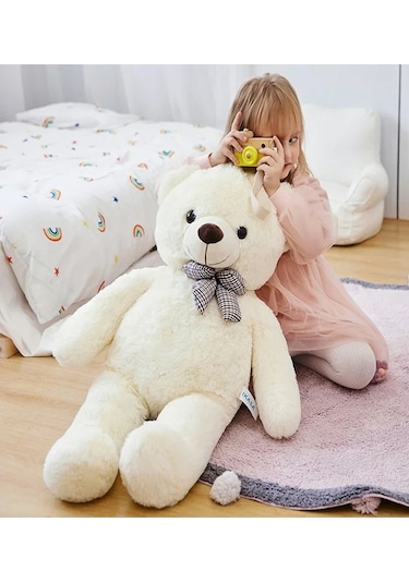 Rengarenk Papyonlu Peluş Ayıcık - 90 CM