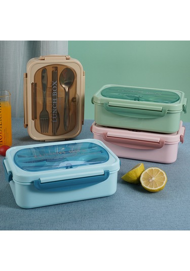 Aubyhe 304 Çelik Isı Saklama Yemek Kutusu, 2 Bölmeli, Mikrodalga Uyumlu, Öğrenci-ofis Çalışanı İçin Nane Yeşili Yeşil