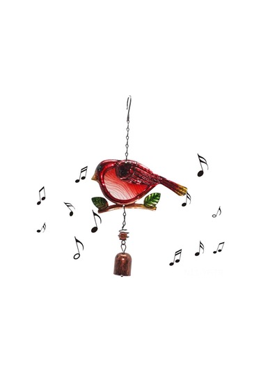 Yifomall Kırmızı Kuğu Ve Renkli Cam Arı Kuşu Desenli Demir Cam Zil, Duvar Dekoru, Çocuk Yatağı Süsüsü, Nordic Stil, Hediye İçin Uygun