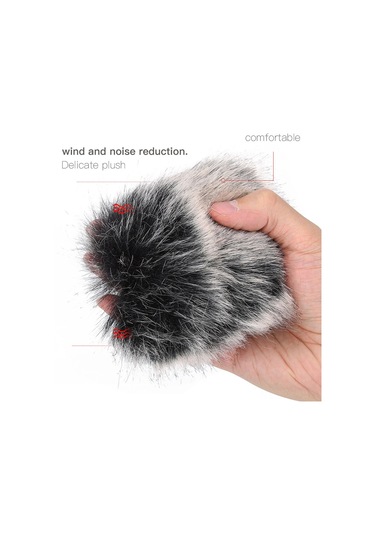 Moveevo Sg 108 Mikrofon İçin Orta Boy Yapay Kürk Rüzgar Engeli - Dışarıdaki Gürültüyü Azaltır, Net Kayıt Sağlar