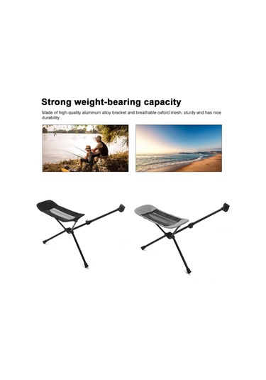 Suofeng Ayak Dayanağı Rahat Eğlence Geri Çekilebilir Ayak Dayanağı Alüminyum Alaşımlı Balıkçı Sandalyesi Ayak Dayanağı Siyah Siyah