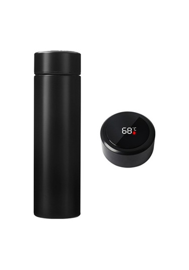 Xiyyadms 470ml Siyah 304 Paslanmaz Çelik Vakumlu Isı Saklama Bardak - Akıllı Sıcaklık Ölçüm Özelliği