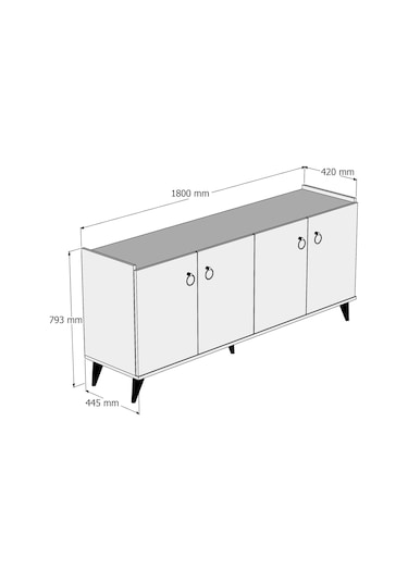 Tanmob Modern Konsol Beyaz - Çam - Ksl0103