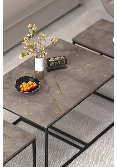 Orta Sehpa Ve Zigon Yan Sehpa Flora Set Gordion Gordion