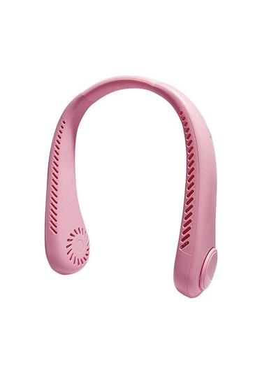 Taşınabilir Mini Boyun Fanı 1200mah Usb Şarj Edilebilir 3 Hızlı Spor Fanı-d 4710 Pembe