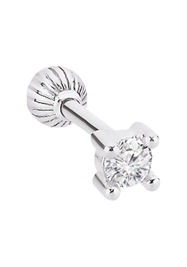 Gümüş Tektaşlı Tragus Piercing Gpc06as Altınsepeti Beyaz