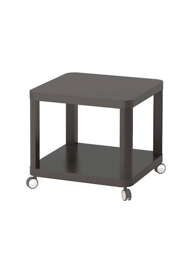Tekerlekli Yan Sehpa, Gri Renk MeridyenDukkan 50x50 Cm Ev Dekoras
