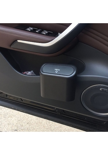 Ally Portatif Çok Fonksiyonlu Araç Çop Kutusu Siyah