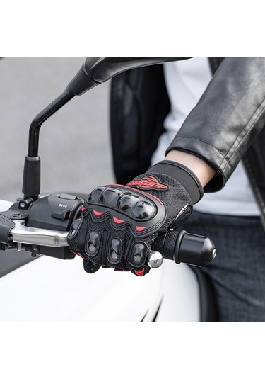 Bsddp 1 Çift Kaymaz Anti-Damla Nefes Tam Parmak Dokunmatik Ekran Motosiklet - Bisiklet Eldiveni