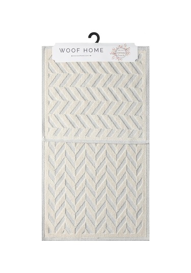 2 Li Bukle Banyo Takımı Banyo Tekstili/modern/doğal/sade/şık Kaymaz Taban -793 White1