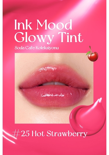 Peripera Ink Mood Glowy Tint 25 Hot Strawberry Soda Cafe