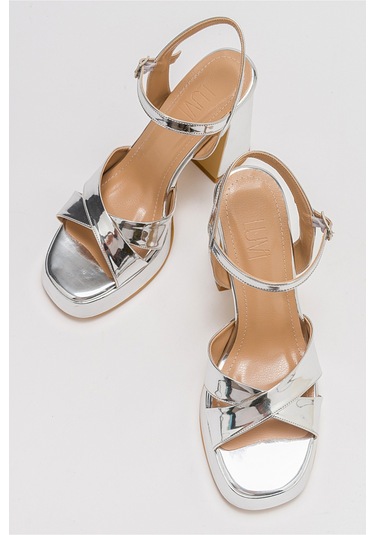 Henry Gümüş Kadın Platform Topuklu Ayakkabı Gümüş