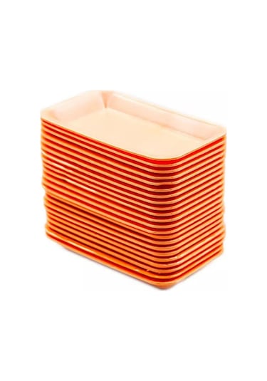 Tek Kullanımlık Köpük 2000 Gr. Turuncu Servis Et Kıyma Saklama Tepsi Tabak -265x175x35mm. - 50 Adet