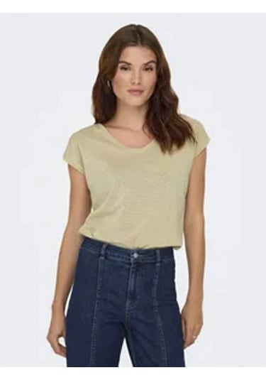 Only 15136069 V Yaka Kolsuz Kadin Body - Sari Sarı