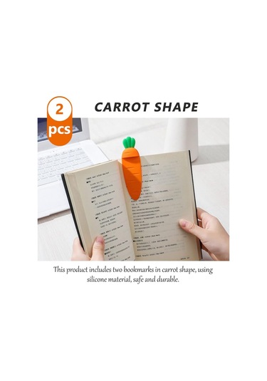 2 Adet Havuç Ayracı Silikon Kitap Ayracı 3d Öğrenci Ayracı Yenide