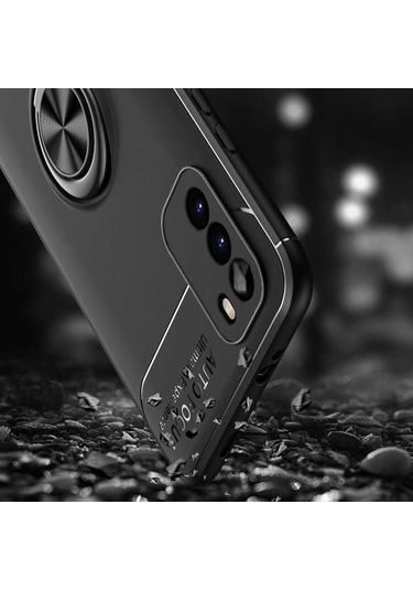 Xiaomi Poco M3 Kılıf Yüzüklü Magnetli Ravel Case