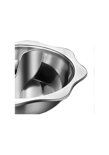 Restoran Ev İndüksiyonlu Pişirici İçin Paslanmaz Çelik Çift Lezzet Sıcak Tencere Kalınlaştırılmış Taban Diğer