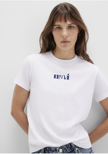 Mavi - Mavi Logo Baskılı Beyaz Tişört 1612241-620 Beyaz