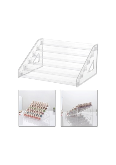 Suntek Oje Organizatör Raf Vitrin Tezgah Üstü Banyo 6 Katlı Çok Renkli