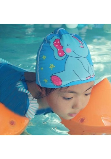 Yüzme Şapkası Nefes Yüksek Elastik Çabuk Kuruyan Kulak Koruyucu Karikatür Baskı Yüzme Havuzu Şapkası Çocuklar İçin Fish Çok Renkli