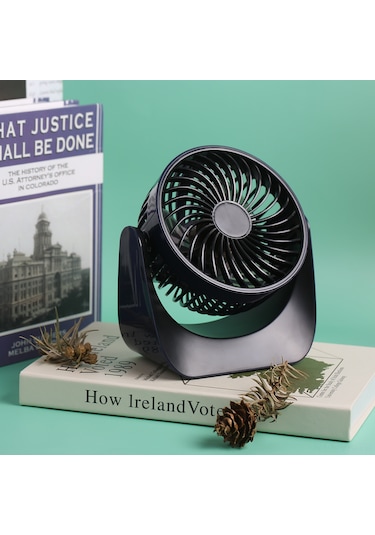 Vkemall Usb Şarjlı Mini Masa Fanı, Ultra Sessiz Ofis Kullanıma Uygun, Taşınabilir, 18650 Li-ıon Pil, Mavi