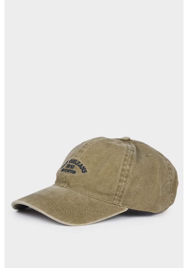 Defacto Erkek Nakışlı Pamuklu Cap Şapka D7823AX25SM Gri