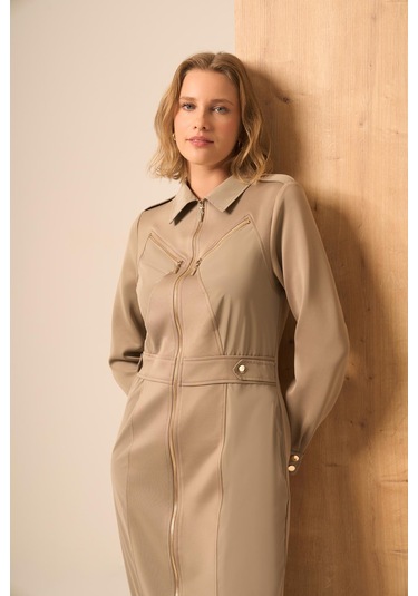 Ftz Women Kadın Safir Elbise Beige 31261 Beige