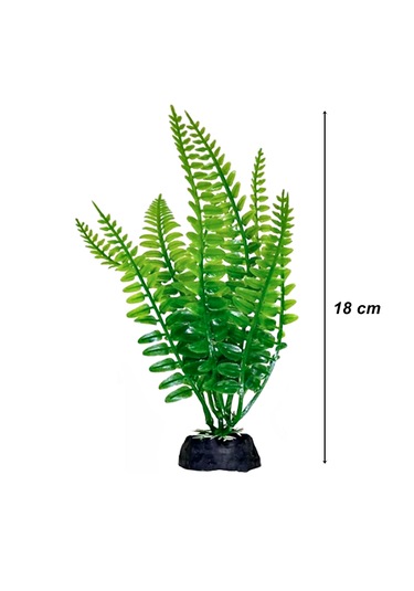 Plastik Yapay Akvaryum Bitkisi Dekoru 18 Cm Aşk Merdiveni Yeşil