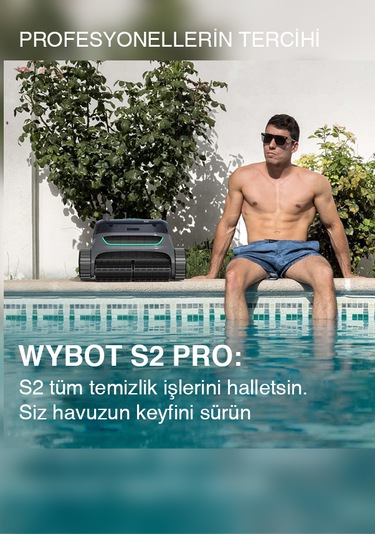 Wybot S2 Pro Havuz Robotu 300m2 Havuz Taban Ve Havuz Duvarı Temizlik Robotu