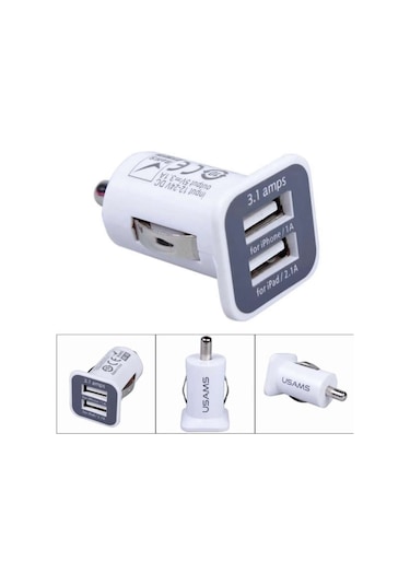 Usams 3.1A Mini Çift Girişli 12V Araç Şarj Başlık