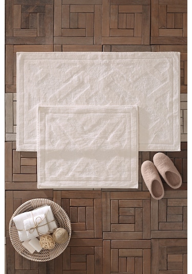 Yataş Bedding Milo Banyo Paspası Seti - Ekru (50x60 cm + 60x100 cm) Ekru