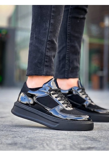 Kb-x8 Kuback Siyah Rugan Yüksek Siyah Taban Günlük Spor Ayakkabı Beyaz