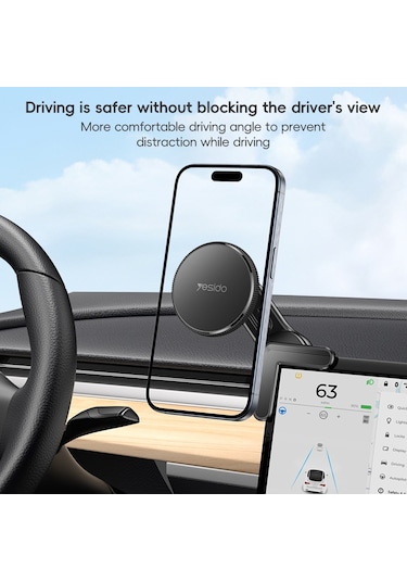 Yesido C213 Araba Kayan Ekran Klipsli Magsafe Manyetik Telefon Tutucu Siyah