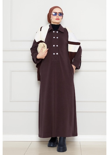 Cırt Cırtlı Oysho Elbise-kahverengi-4483 Kahverengi