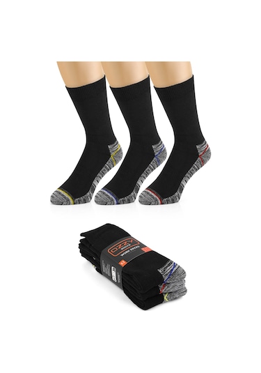 Ozzy Socks 3 Çift Erkek Dayanıklı - Koruyucu ve Topuk Burun Kalın Çorap Krem