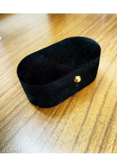 Siyah Kadife Hediye Bayan İnce Yüzük Kutusu Tkt01 Siyah