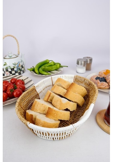 Digithome Rattan Ekmek Sepeti Oval Ekmeklik 28 Cm Kahverengi D/10 C1-1-289 Kahverengi