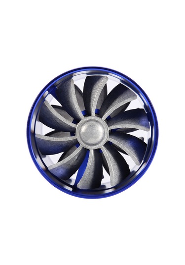 Ximistore9 Araç İçin Çift Lüftü Turbofan Mavi - Güç Artırıcı, Yakıt Tasarrufu, Alüminyum Gövde