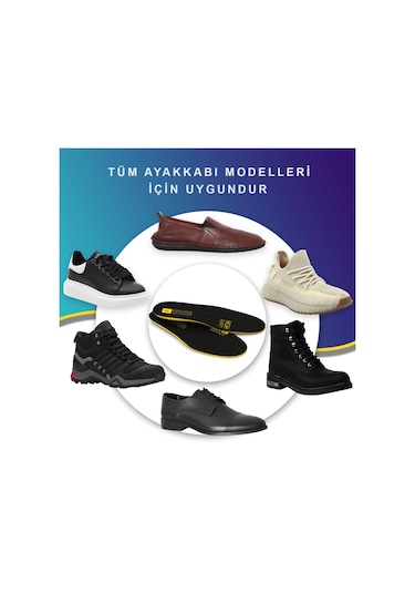 Black Deer Hyper Boost X15 Soft Comfort Ortopedik Tabanlık - Siyah - Sarı