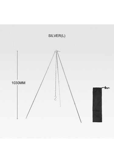 Ayrılabilir Açık Kamp Ateşi Tripod Şenlik Ateşi Raf,l-gümüş Gümüş Gümüş
