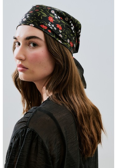 Saten Desenli Fular Dıtsy Dıtsy