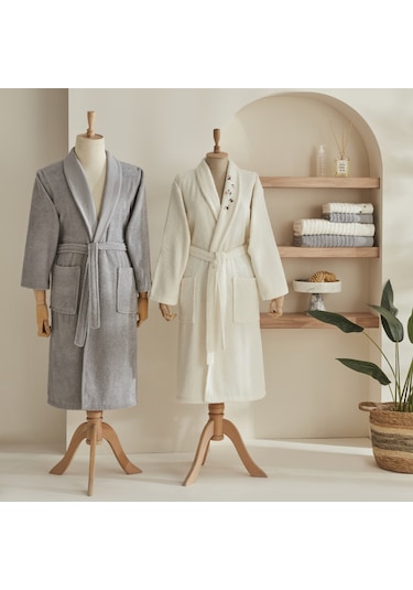 Karaca Home Allen %100 Pamuk 6 Parça Aile Banyo Seti Krem Gri 200.22.05.0287 Krem - Taş